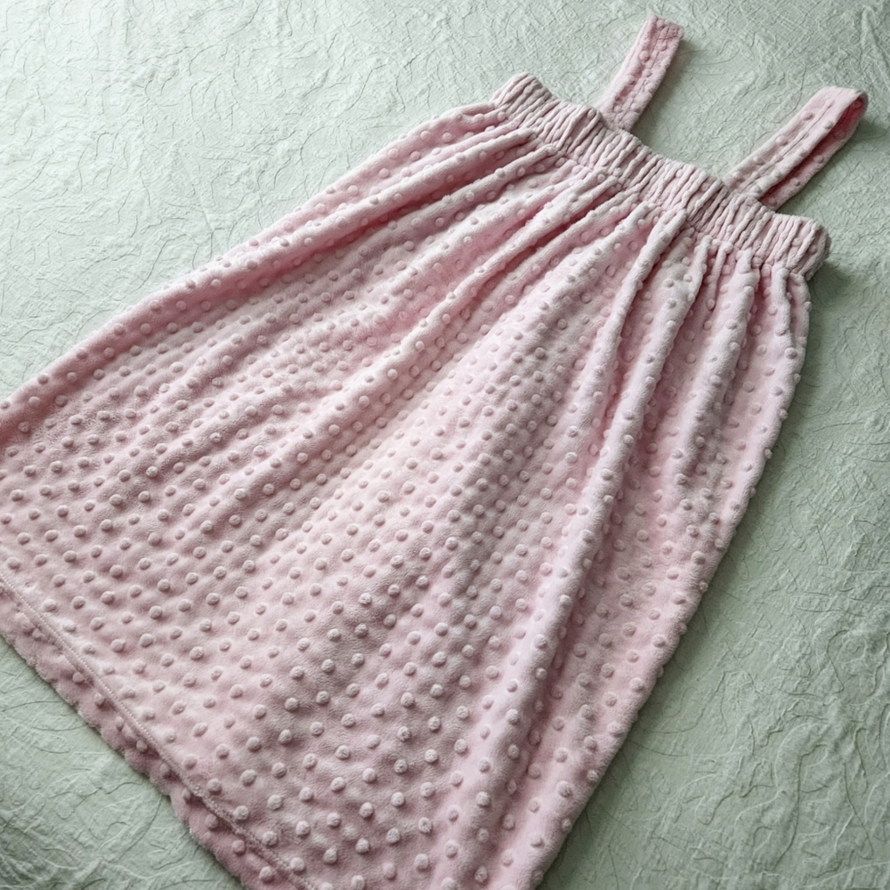 Will's River Co. Pink Cozy After Bath Wrap With Bow, Small / Medium - Picture 10 of 16